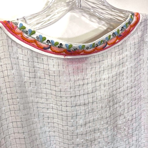 Free People Sheer Tunic Top S Petite Boho Fairy Sparkly Hippie Ethereal Beachy - Picture 7 of 8